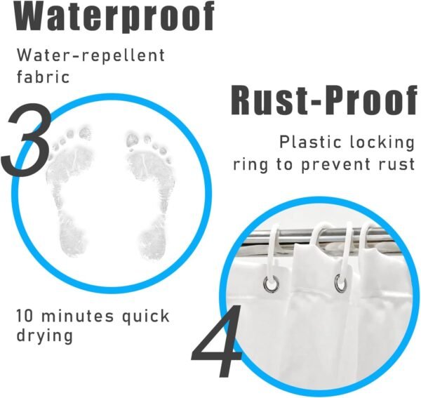 KOMLLEX 4Pcs Black Western Retro Shower Curtain Sets, Bath Mat and Toilet Lid Cover, Boho Southwestern Geometric Abstract Tribal Ethnic Bathroom Decor Set with Rugs and Accessories, 12 Pack Hooks