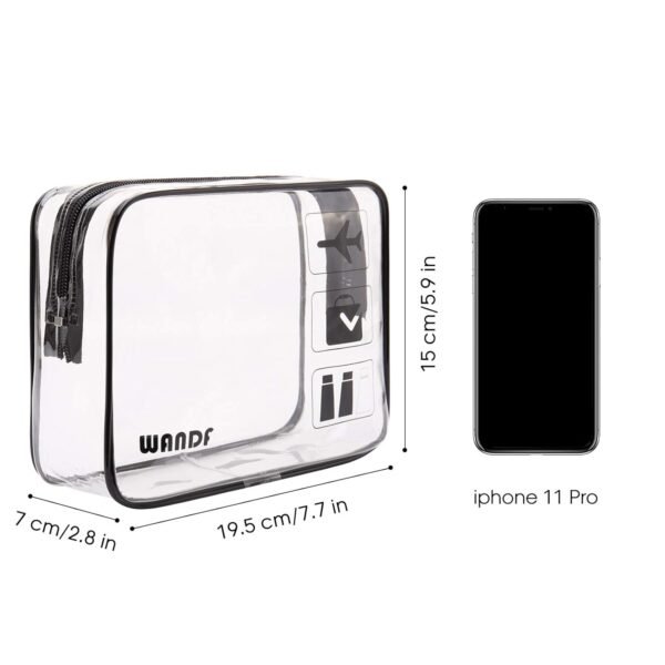 TSA Approved Clear Travel Toiletry Bag wih Zippers Carry-on Travel Accessories Quart Size Toiletries Cosmetic Pouch Makeup Bags for Men and Women (2 pcs)