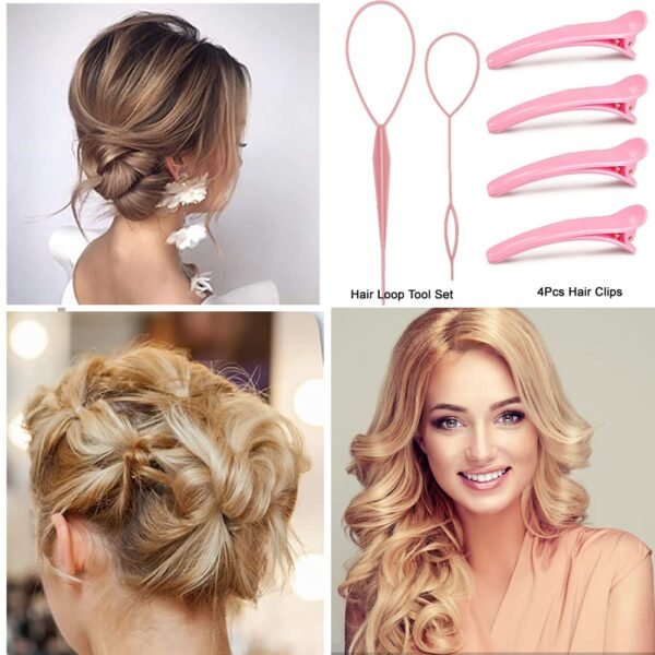 61FxkGywBkL._SL1001_.jpg Hair Styling Tool Set: Combs, Triple Teasing Brush, Edge Brush, Rat Tail Combs, Braid Loop with Clips for Women, Girls, Kids and Stylists