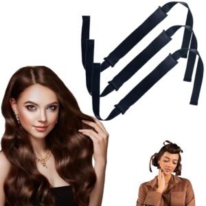 61GH27FT05L._SL1000_.jpg Satin Heatless Hair Curler, Overnight Heatless Hair Curls No Heat Silk Curling Rod for All Hair Types Sleep In Hair Rollers Hair Styling Tool Kit Soft Heatless Hair Curlers, 3PCS, Black