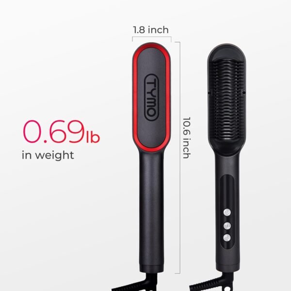 61GV0kAEDeL._AC_SL1500_.jpg TYMO Ring Plus Ionic Hair Straightener Brush - Straightening Comb with Negative Ions for Women, Titanium Coating, 9 Temp Settings & LED Display, Dual Voltage, Professional Styling Tools