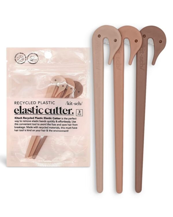 Kitsch Hair Tie Cutter - Easy To Use, Pain Free, No Damage Hair Accessories for Girls | Ponytail Cutter Tool for Kids & Toddlers | Elastic Ties Remover, 3pc Multicolor