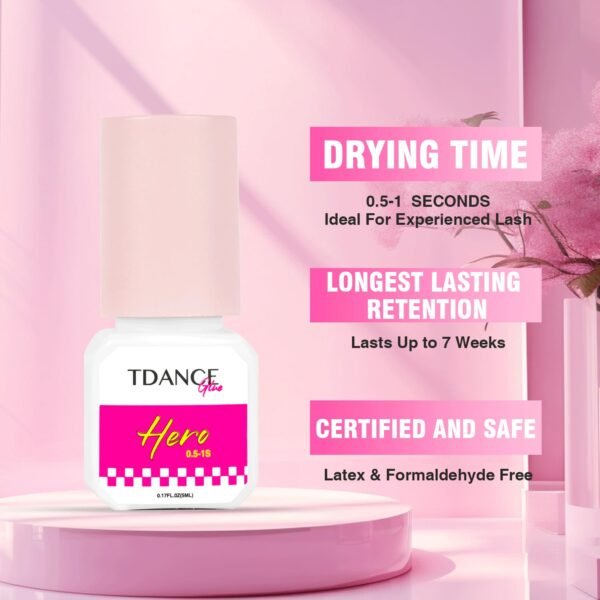 61Gzn7fuASL._SL1500_.jpg TDANCE Eyelash Extension Glue /0.5-1 Sec Dry/Retention – 7 Weeks/Lash Extension Glue for Professional Use Only (0.17 fl. oz / 5ml)