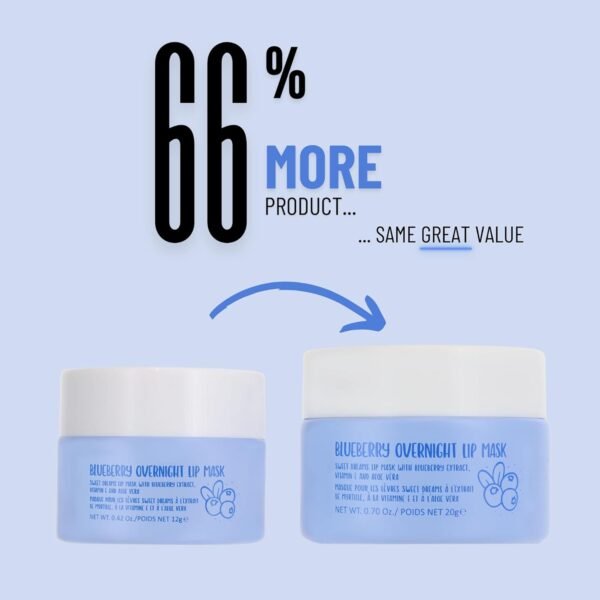 W7 Super Sweet Dreams Blueberry Lip Mask - Vitamin E, Aloe Vera and Grape Seed Oil - For Hydrated, Full Looking & Irresistible Lips - 0.67 Fl Oz