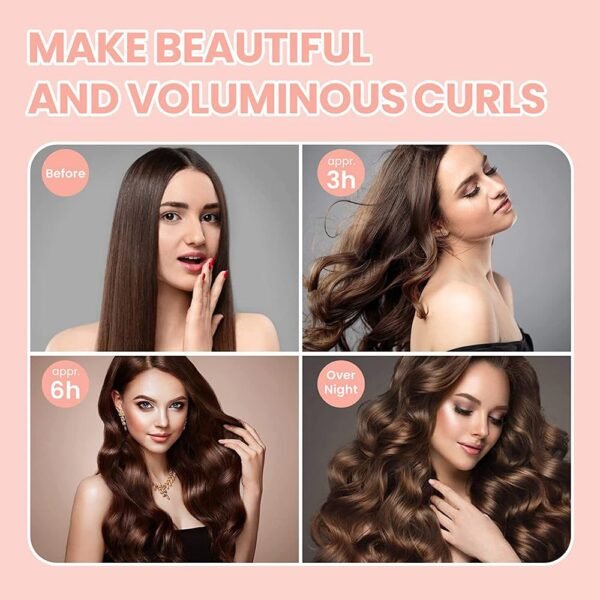 61HQg5QZc0L._SL1000_.jpg Satin Heatless Hair Curler, Overnight Heatless Hair Curls No Heat Silk Curling Rod for All Hair Types Sleep In Hair Rollers Hair Styling Tool Kit Soft Heatless Hair Curlers, 3PCS, Black