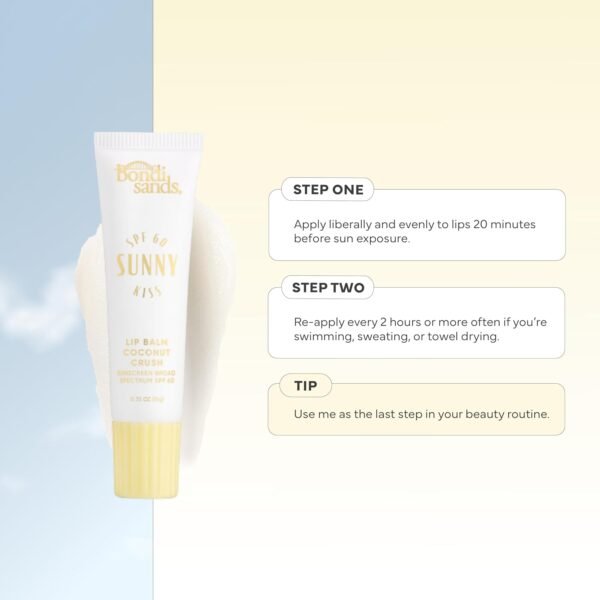 61Hoomv3FLL._SL1500_.jpg Bondi Sands Sunny Kiss SPF 60 Coconut Crush Lip Balm, Nourishing + Hydrating Broad Spectrum Sunscreen, Long-Lasting Protection, Glossy Finish, 0.3 Oz