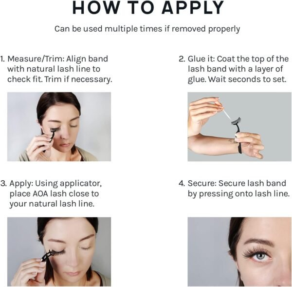61I-bZhqWUS._AC_SL1500_.jpg AOA Studio 6 Pairs Alexis Natural Handmade False Eyelashes with Glue and Tweezer Lash Kit Natural Volume Reusable Fake Eyelashes 100 Percent Handmade Cruelty Free
