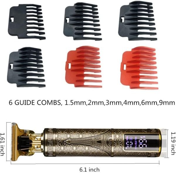 Hair Clippers for Men, Zero Gapped T-Blade Hair Trimmer with 3 Speed Adjustment LED Display, Rechargeable Cordless Grooming Kit for Men