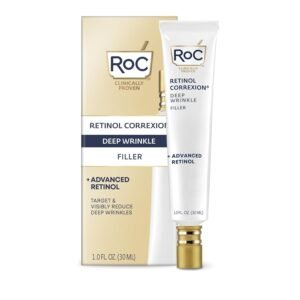61IFHdr-WAL._SL1500_.jpg RoC Retinol Correxion Deep Wrinkle Facial Filler with Hyaluronic Acid & Retinol, Skin Care for Women and Men, 1 Fl Oz (Packaging May Vary)
