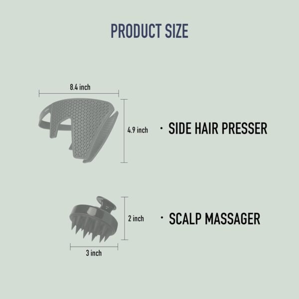 Men Side Hair Press Down with Scalp Massager - Patented 3-Minute Flattener with Color-Changing Heat Indicator Technology and Ventilated Design for Fast/Easy Grooming (aesthec Side Hair Presser)