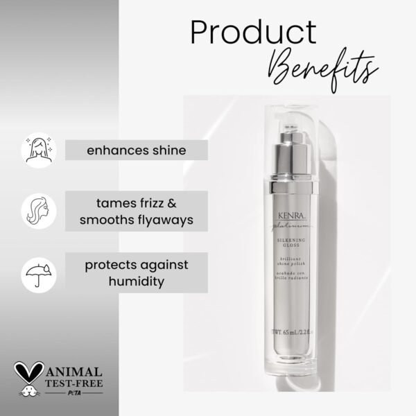 61IGbkVeKGL._SL1500_.jpg Kenra Platinum Silkening Gloss | Brilliant Shine Polish | Tames Frizz & Smooths Flyaways | Lightweight Formula | Protects Against Humidity | Smooths Dry Ends | Medium To Coarse Hair