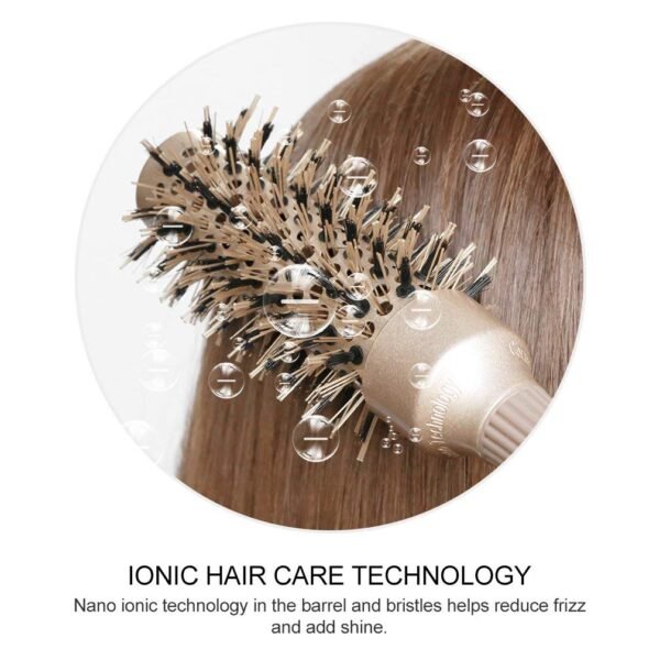 61IJ5qnckrL._SL1008_.jpg Round Barrel Anti-Static Hair Brush with Boar Bristles, Nano Thermal Ceramic Ionic Tech | For Extra Shine | Protect Hair, Enhance Texture, For Straightening & Drying (1 1/4 inch)