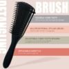 5 Pcs Detangling Brush Set Cushion Nylon Bristle Shampoo Brush Dual Edge Teasing Comb (Black-1)