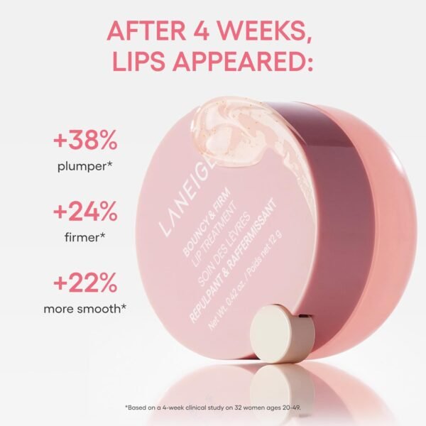 61IkWVvUaL._SL1500_.jpg LANEIGE Bouncy & Firm Lip Treatment: Plumping & Firming Lip Care with Peony & Collagen Complex, Ceramide Capsules, & 5D Hyaluronic Acid for Hydration