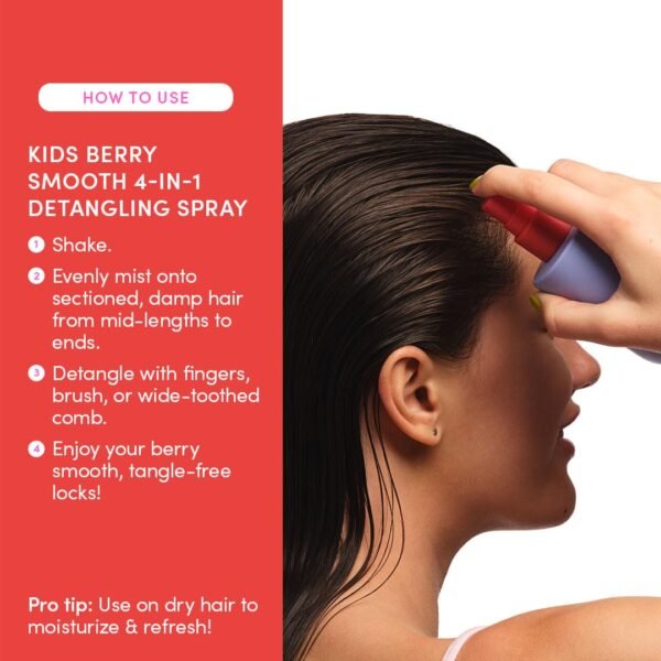 Evereden Kids Detangler Spray: 4-in-1 Leave-In Hair Spray | Detangle, Moisturize, Strengthen, & Protect | Easily Tackle Even the Toughest Knots | Clean & Vegan All types of Hair Product for Kids