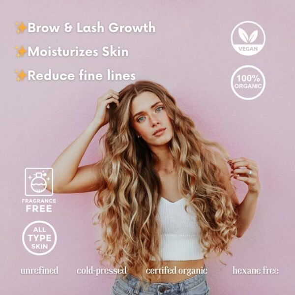 61IxYFFm2L._AC_SL1000_.jpg Castor Oil Roller Glass Bottle for Eyebrow, Eyelashes, Skin, Lips - Certified Organic 100% Pure Castor Oil, Cold Pressed, Hexane Free, Unrefined - Vegan, Mess Free Roll On Application, Single-Origin