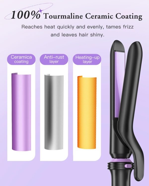61J-5w3fRL._SL1500_.jpg 5 in 1 Curling Iron, Curling Wand Set with Thermal Brush, Flat Iron Hair Straightener, 3 Ceramic Irons (0.35"-1"), 13 Adjustable Temps, Hair Curler Waver with Heat Resistant Mat, Glove, Clip