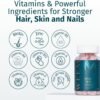 WEEM Hair Skin and Nails Gummies - Supports Healthy Hair - Vegan biotin Vitamins for Women & Men Supports Faster Hair Growth, Stronger Nails, Healthy Skin, Extra Strength (1)
