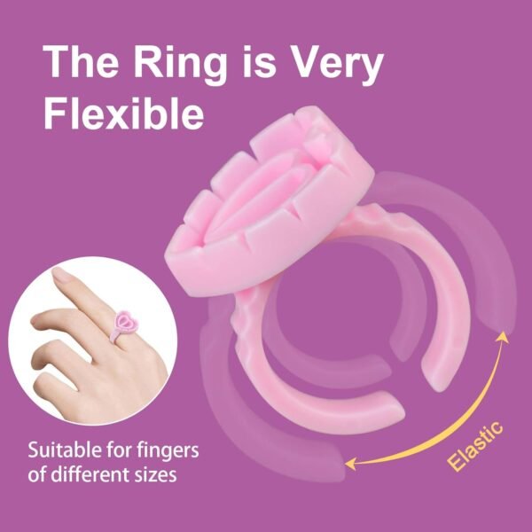 100PCS Glue Rings Lash Rings for Glue Glue Rings for Eyelash Extensions Eyelash Glue Holder Lash Glue Rings Smart Glue Cups Pink
