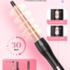 5 in 1 Curling Iron with Thermal Brush and 4 Interchangeable Ceramic Barrels(1/2 to 1 1/2 inch), Curling Wand Set with Flat Iron, Fast Heating, Dual Voltage Hair Curler, Gifts for Women