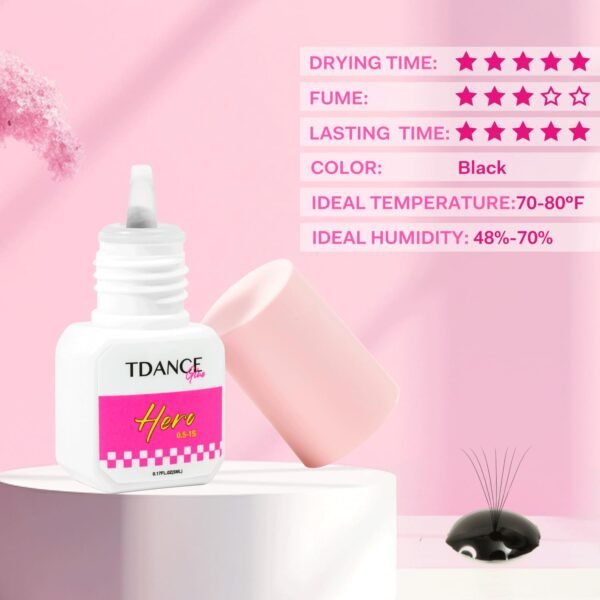 61JjNgDkGKL._SL1500_.jpg TDANCE Eyelash Extension Glue /0.5-1 Sec Dry/Retention – 7 Weeks/Lash Extension Glue for Professional Use Only (0.17 fl. oz / 5ml)