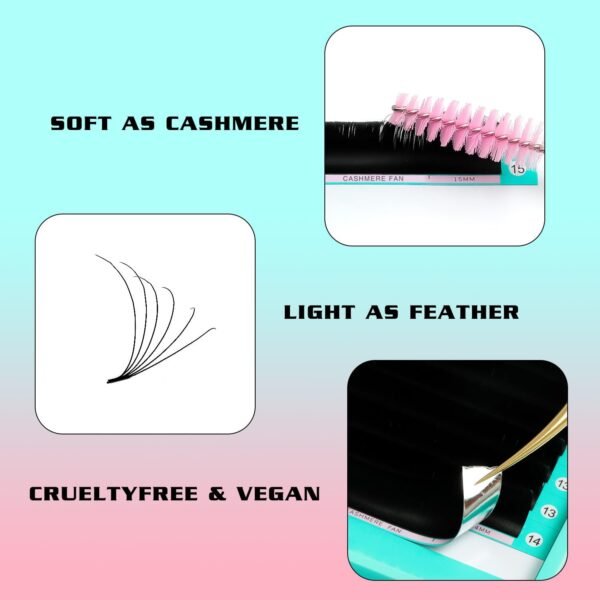61JnHv-hWRL._SL1500_.jpg VAVALASH Cashmere Easy Fan Lashes 0.03 0.05 0.07 C/CC/D/DD Volume Lash Extensions 8MM-20MM Matte Black Self Fanning Eyelash Extensiones, Professional Supplies for Lash Artists (D-0.05,8-15mm)