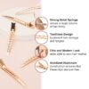 Kitsch Metal Hair Clips for Styling - Alligator Clips for Sectioning, Cutting, Coloring, Blow Drying and Makeup | Salon Quality Hair Accessories - 6pcs (Rose Gold)