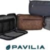 PAVILIA Toiletry Bag for Men, Travel Essentials Shaving Dopp Kit, Mens Travel Bag Toiletries Organizer Case for Grooming, PU Leather Water Resistant Cosmetic Bag Pouch (Dark Brown)