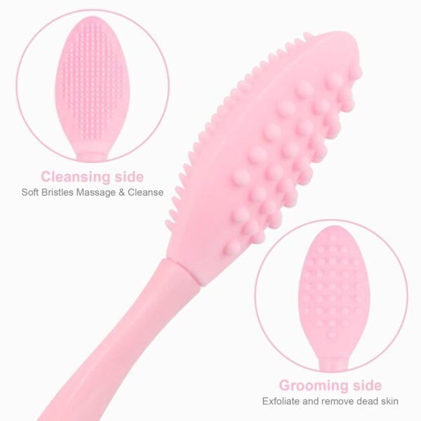 61Jv5Xse1zL._SL1500_.jpg Lip Scrub Brush,Double-Sided Silicone Exfoliating Lip Brush Tool for Smoother and Fuller Lip Appearance,Pink,2pcs