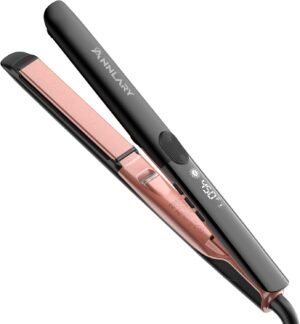 61K2IXTjl2L._AC_SL1500_.jpg Hair Straightener, 1 Inch Flat Iron Straightener and Curler 2 in 1, Titanium Ceramic Ionic Dual Voltage Straightener with Anti-Iron Silicone for Less Frizz, Shinier & Smoother Hair