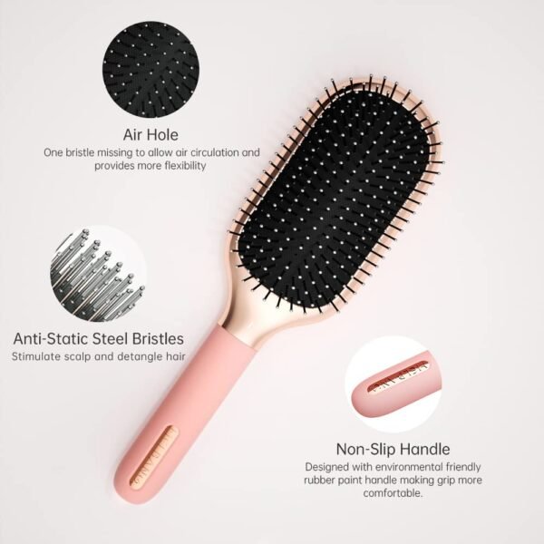 61KEU200dSL._SL1000_.jpg Hair Brush for Thick Curly Thin Long Short Wet or Dry Hair Adds Shine and Makes Hair Smooth Hair Comb Paddle Hair Brush for Men Women Kid