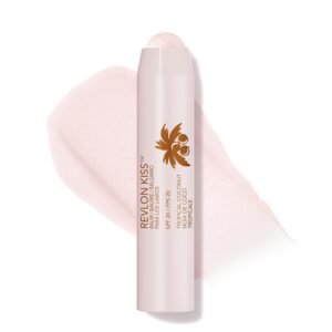 61KJQatt83L._SL1500_.jpg Revlon Kiss Tinted Lip Balm with SPF 20, Hydrating, Flavored, Infused with Natural Fruit Oils, 010 Tropical Coconut, 0.09 oz
