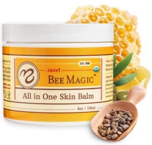 61KLGms3b3L._SL1080_.jpg Sweet Bee Naturals - All-in-One Balm & Ointment for Face & Body, Multipurpose Moisturizer for Dryness, Burns, & Irritation, Nourishing Bee Magic Skin Care Essentials - 1 Jar (4oz)