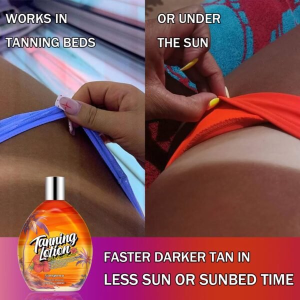 61KUQpfJ2UL._SL1080_.jpg Bronzing Tanning Lotion Accelerator for Indoor Tanning Bed Cream to Get Dark Fast Tan, Sunbed Lotion w/Tattoo Protecting Formula, DHA Free, 13.5oz
