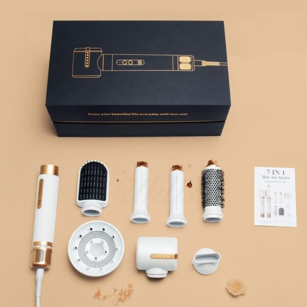 61KgMSo4d0L._AC_SL1500_.jpg 7 in 1 Hair Dryer Brush, Professional Hot Air Styler, 110000 RPM High-Speed Blow Dryer with Negative Ions for Fast Drying Curling Straightening Volumizing Versatile Hair Styling Tool