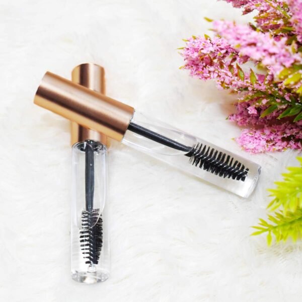 GTHER 10PCS 10ML Empty Mascara Tube Bottle with Eyelash Wand & Rubber Inserts & Funnels Set for Castor Oil/Eyelash Growth Oil, DIY Mascara Eyelash Cream Container with Cap, Matte Gold