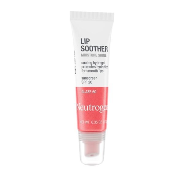 61KsWGmTf0L._SL1500_.jpg Neutrogena MoistureShine Lip Soother Gloss with SPF 20 Sun Protection, High Gloss Tinted Lip Moisturizer with Hydrating Glycerin and Soothing Cucumber for Dry Lips, Glaze 60,.35 oz