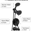 WRISIN Black Shower Faucet Set with Tub Spout (Valve Included), Black Shower Head and Handle Set with Handheld
