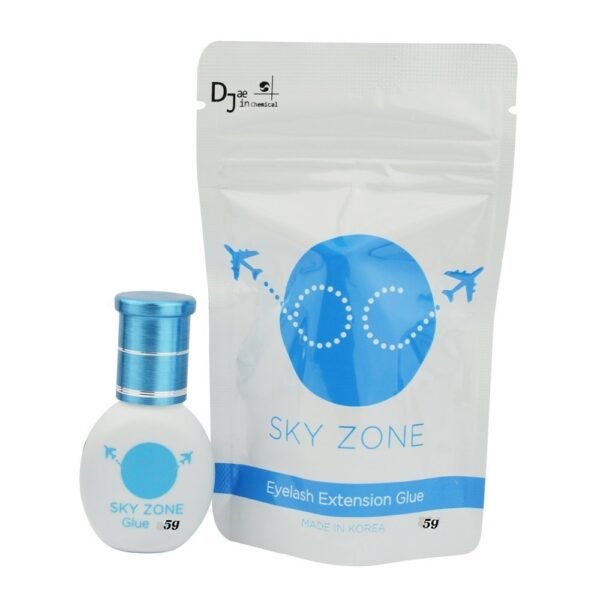 Eyelash Extension Glue sky zone 5 ml/Volume and Classic lashes/1-2 Sec Drying time/Retention 7 weeks/Latex free/Mink/Silk/Low fumes