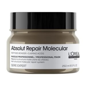 L'Oréal Professionnel Paris Absolut Repair Molecular Hair Mask - Repairs Damage & Restores Strength For Extremely Dry Damaged Hair, Extra Detangling & Hydration, Peptides Bonder