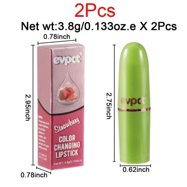 61LL-NQyOYL._SL1000_.jpg evpct 2Pcs Strawberry Color Changing Lipstick Tinted Lip Balm Gloss Stain Set Magic PH Color Changing Flower Lazy Korean Jelly Lipstick Makeup Set labiales mate 24 horas originales labial magico