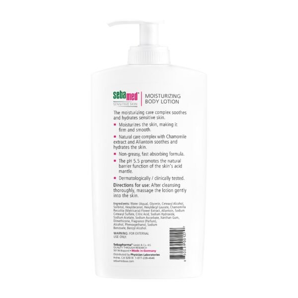 SEBAMED Paraben-Free Moisturizing Body Lotion With Pump for Sensitive and Delicate Skin pH 5.5 Ultra Mild Dermatologist Recommended Moisturizer 13.5 Fluid Ounces (400 Milliliters)