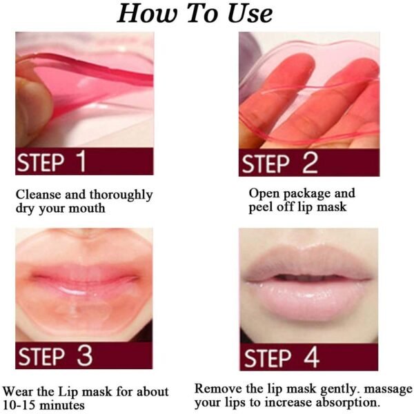 61LatM8mbfL._SL1000_.jpg Lip Mask, 30PCS Collagen Crystal Pink Care Gel Pads, Moisturizing Anti-Wrinkle Anti-Aging Firm Hydrate Lips, Remove Dead Skin Fine Lines Moisture Essence Make Your Dry Lip Attractive Sexy