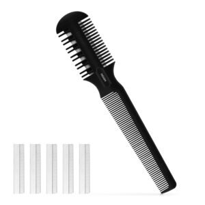 61LeouT5gNL._SL1500_.jpg Hair Cutting Comb - Double Edge Razor for Thin and Thick Hair Trimming and Styling with 5 PCS Spare Blades