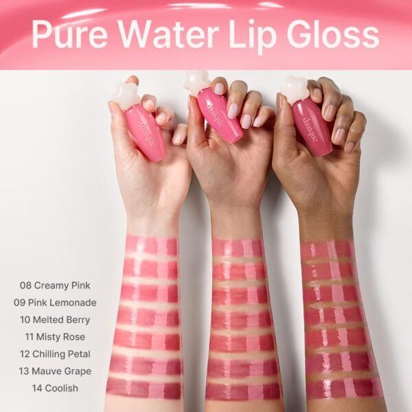 61Lg3YPb8OL._SL1000_.jpg dasique Pure Water Lip Gloss 0.09 oz | Variety of Colors | Dewy Gloss | Buildable Gloss Tesxture | Non-Sticky | K-beauty (#11 Misty Rose)