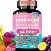Cosmic Glow Blend Collagen Peptides Types I, II, III, V & X MCG Biotin Keratin Hyaluronic Acid MSM Vitamin A Vitamin C Vitamin E Folic Acid Zinc Magnesium with Grape Seed, (90 CAPS)