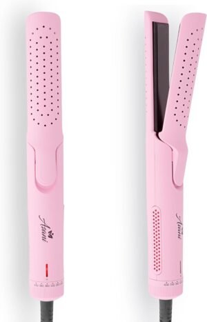 61MPi3mmbL._AC_SL1500_.jpg Asani 360° Airflow Styler - 2-in-1 Professional Curling Wand & Hair Straightener - Flat Iron Curler with Cooling Fan, Air Vents - Crimper Styling Tool for Volume & All-Day Curls - for All Hair (Pink)