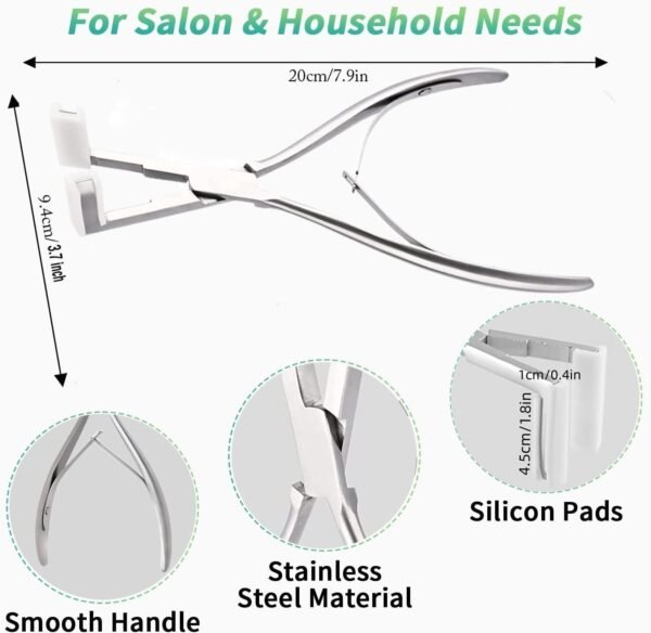 61MSel9GPIL._AC_SL1500_.jpg Tape in Hair Extension Tools Kit, Professional Flat Surface Stainless Steel Tape in Hair Extensions Sealing Clamp Plier,Tape Remover Scraper Tool,Hair Clips, Hair Extensions Styling Tools-Silvery