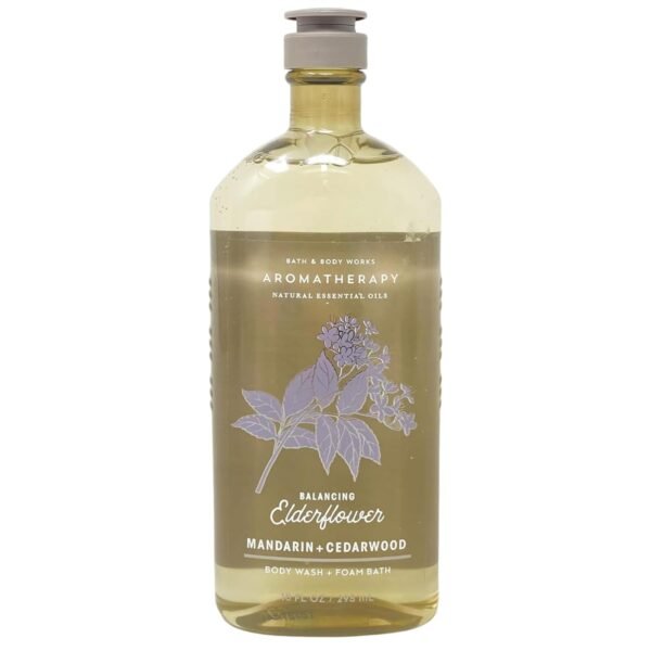 Bath and Body Works Aromatherapy Body Wash and Foam Bath 10 Fluid Ounce (Mandarin + Cedarwood)