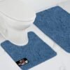 GORILLA GRIP Bathroom Rug Sets, Soft Chenille 2 Piece Area Rugs Set, Toilet Base Mat and 30x20 Carpet, Absorbent Microfiber Washable Mats Dry Quickly, Home Décor and Bath Room Accessories, Blue